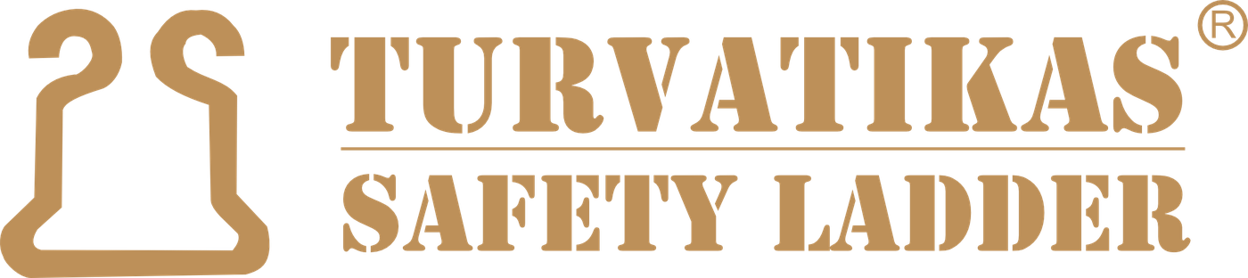 The previous Turvatikas lockup: a hook pictogram beside a heavy stencilled wordmark